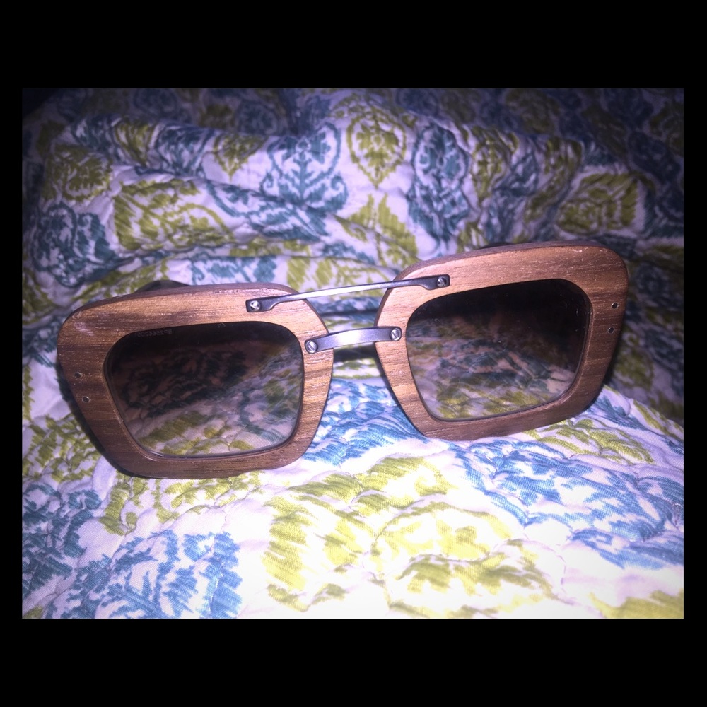 Prada wooden framed sunglasses